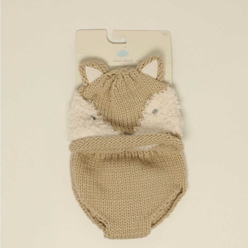 Cloud Island Fox Newborn Hat & Diaper cover Photo shoot Outfit